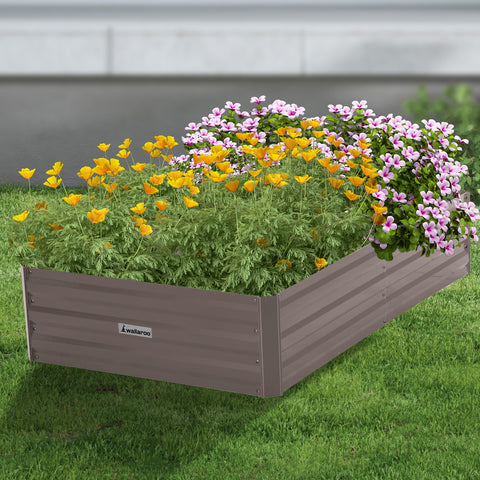 Wallaroo Garden Bed 150 x 90 x 30cm Galvanized Steel - Grey