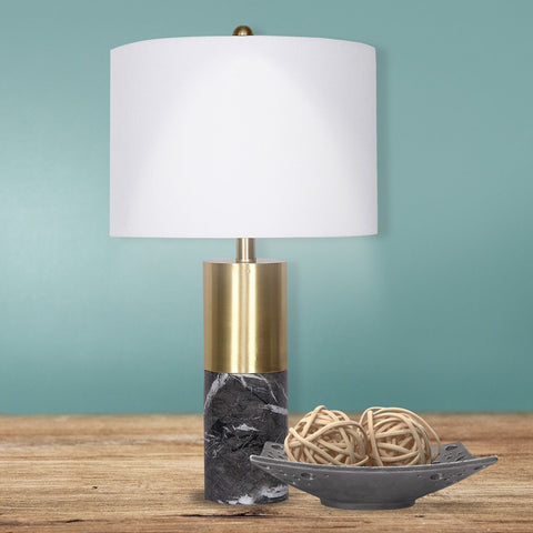 Sarantino Metal and Marble Table Lamp in Black