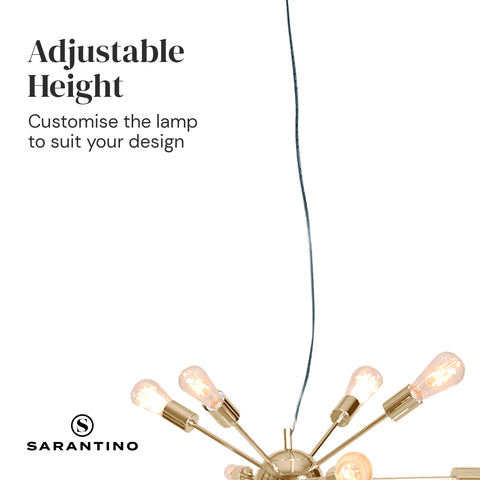 Sarantino 15-Light Sputnik Chandelier in Brass Finish