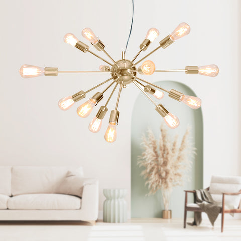 Sarantino 15-Light Sputnik Chandelier in Brass Finish