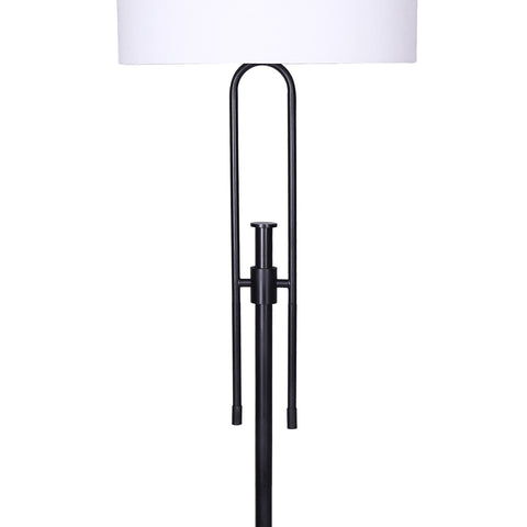 Sarantino Height-Adjustable Metal Floor Lamp Matte Black