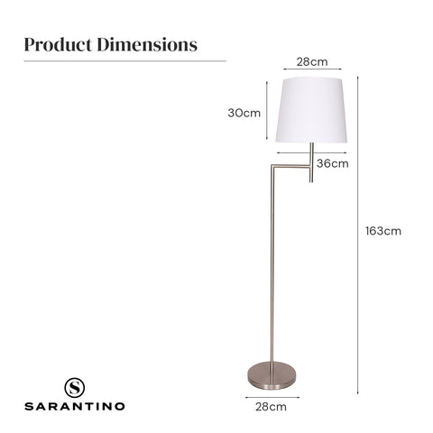 Sarantino Nickel Metal Arc Floor Lamp