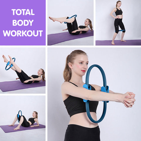 Powertrain Pilates Ring Band Yoga Home Workout Exercise Band Blue