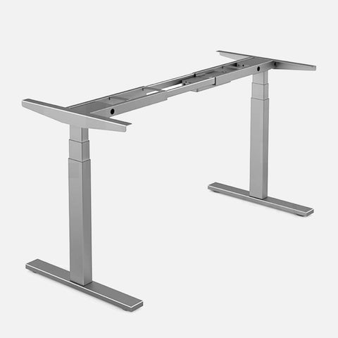 120cm Standing Desk Height Adjustable Sit Grey Stand Motorised Single Motor Frame Birch Top