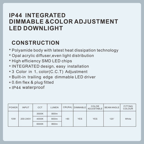 5 PCS LED DOWNLIGHT KIT 90MM NON DIM 10W 3 COLOR IN 1 WARM WHITE COOL WHITE DAY LIGHT TRI COLOR