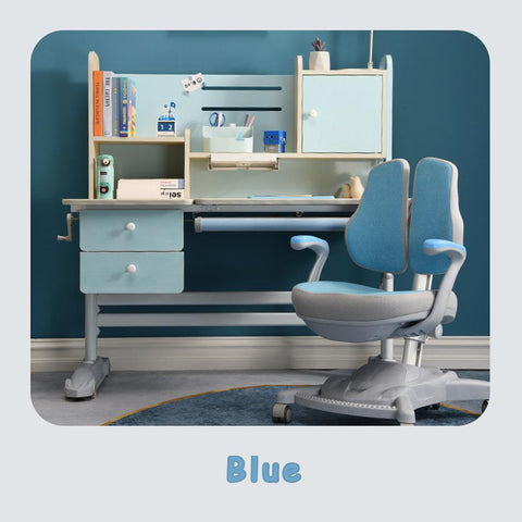 Height Adjustable Children Kids Ergonomic Study Desk Only 120cm Blue AU