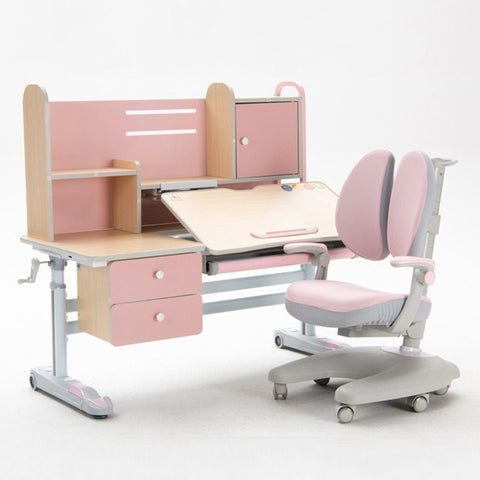 Height Adjustable Children Kids Ergonomic Study Desk 120cm Pink AU