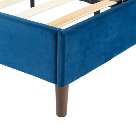 Velvet Blue Bed Frame- Double