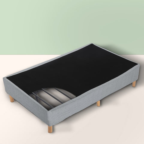 Metal Bedframe Mattress Foundation (Light Grey) &#8211; Double