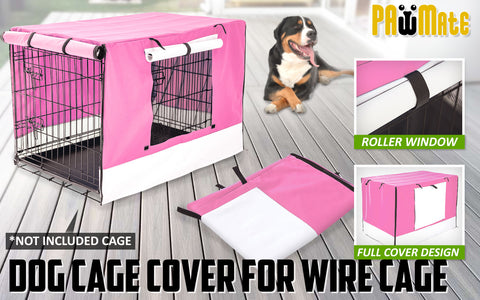 Paw Mate Pink Cage Cover Enclosure for Wire Dog Cage Crate 30in