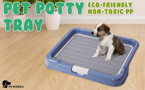 PS KOREA Blue Dog Pet Potty Tray Training Toilet Portable T3