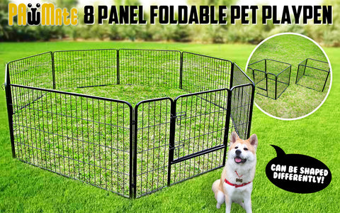 Paw Mate Pet Playpen Heavy Duty 32in 8 Panel Foldable Dog Exercise Enclosure Fence Cage