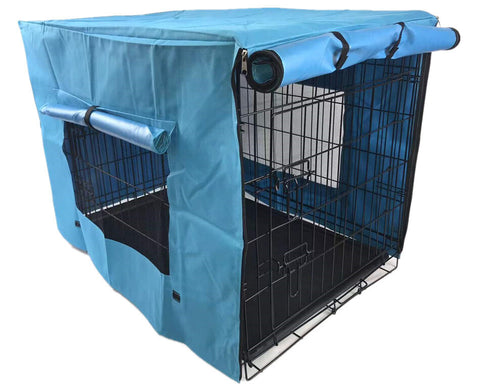 YES4PETS 30' Dog Cat Rabbit Collapsible Crate Pet Cage Canvas Cover Blue