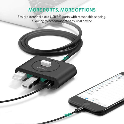 UGREEN USB 3.0 4 Ports Hub Black 50CM (20290)