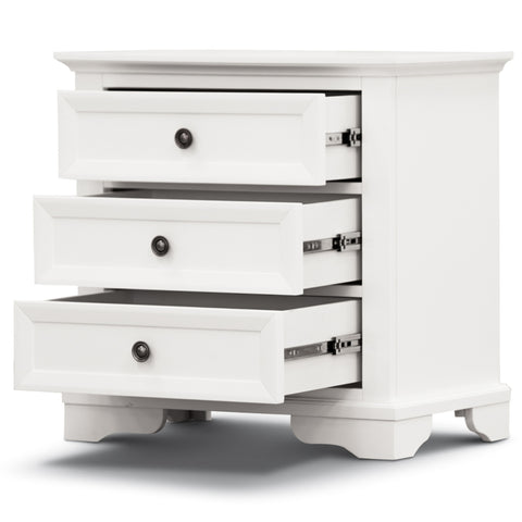 Celosia 2pc Bedside Tallboy 3pc Bedroom Set Nightstand Storage Cabinet - White