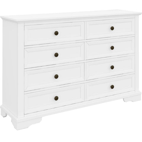 Celosia Dresser 8 Chest of Drawers Bedroom Acacia Timber Storage Cabinet - White