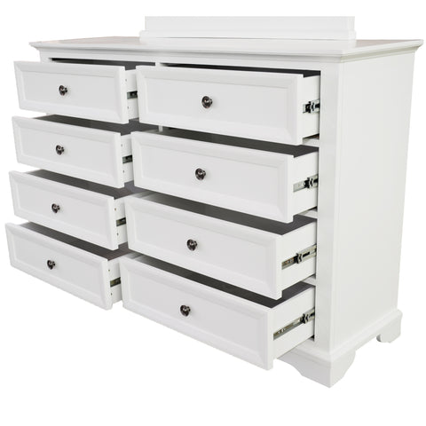 Celosia Dresser 8 Chest of Drawers Bedroom Acacia Timber Storage Cabinet - White