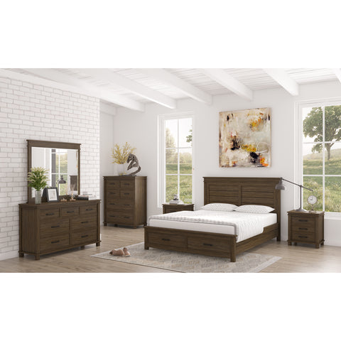 Lily Bed Frame King Size Timber Mattress Base With Storage Drawers - Rustic Grey