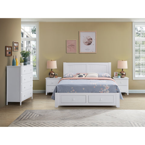 Wisteria Bedside Tallboy 3pc Bedroom Set Drawers Nightstand Storage Cabinet -WHT