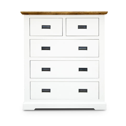 Orville Tallboy 5 Chest of Drawers Solid Wood Storage Cabinet - Multi Color