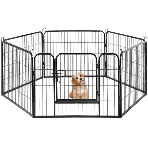 6 Panel Pet Dog Cat Bunny Puppy Play pen Playpen 80x80cm Exercise Cage Dog Panel Fence