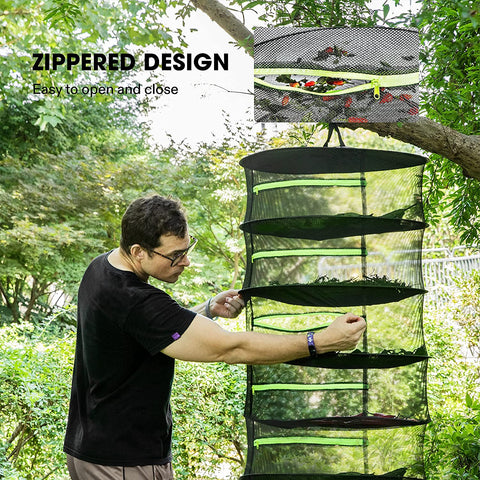 6-Layer 120cm Foldable Herb Vegetable Fruit Drying Dehydrating Rack Mesh Hanging Dryer