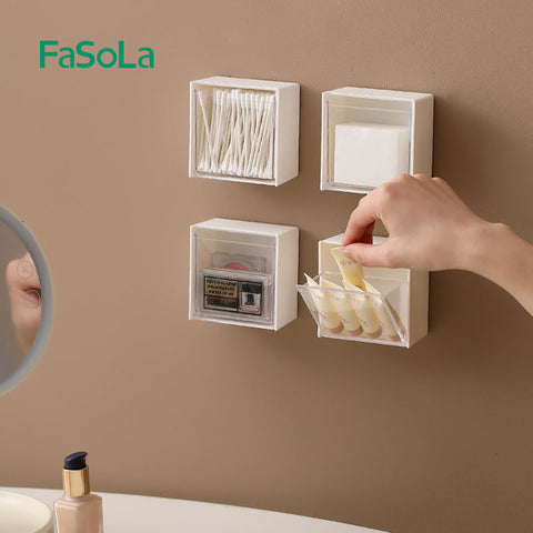 Fasola Wall-Mounted Clamshell Storage Box* White 8.5*4.5*8.5cm