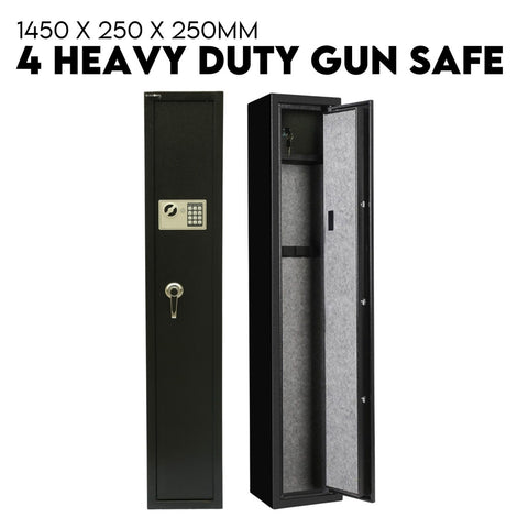 4 Rifle Gun Safe Iron Heavy Duty Firearm Security Digital Lockbox Premium