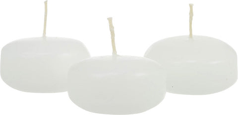 10 Pack of 6 Hour White Floating Candles - 5.8cm diameter - wedding party decoration