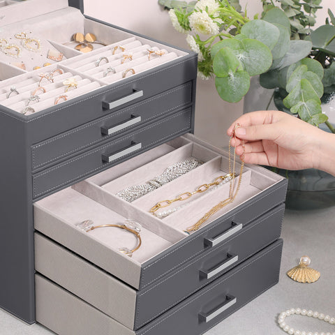 SONGMICS Jewellery Box with 6 Layers and 5 Drawers