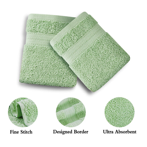 Linenland Bath Towel 4 Piece Cotton Hand Towels Set - Sage Green