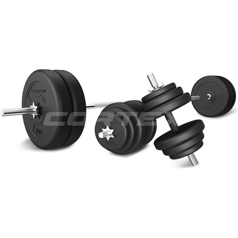 CORTEX 85kg EnduraShell Barbell & Dumbbell Weight Set