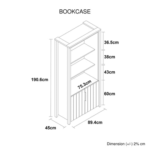 Display Shelf Book Case Stand Bookshelf Natural Wood like MDF in Oak Colour