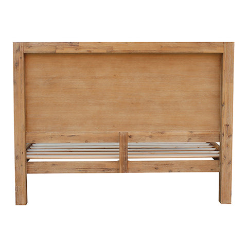 Bed Frame Double Size in Solid Wood Veneered Acacia Bedroom Timber Slat in Oak