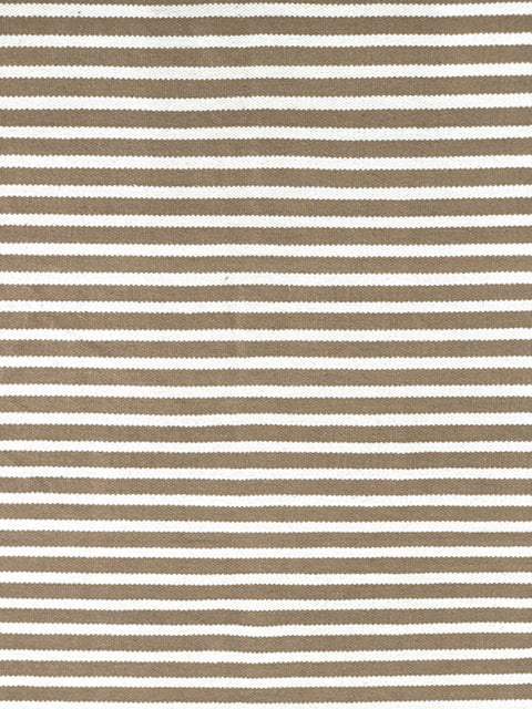 Beige cream striped cotton kilim rug190x250 cm