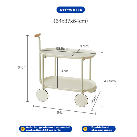 Movable Modern  Trolley Small Unit Coffee Table Cart Storage Sofa Side Table with Wheels