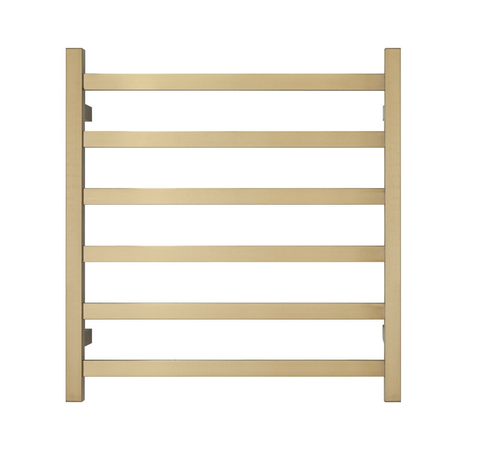 Premium Brushed Gold Towel Rack - 6 Bars, Square Design, AU Standard, 650x620mm Wide