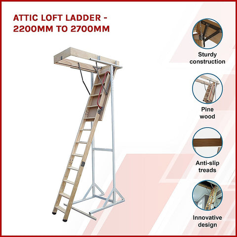 Attic Loft Ladder - 2200mm to 2700mm