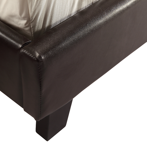 Queen PU Leather Bed Frame Brown