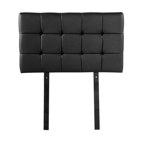 PU Leather Single Bed Deluxe Headboard Bedhead - Black