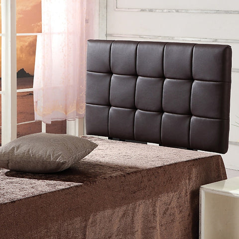 PU Leather Single Bed Deluxe Headboard Bedhead - Brown