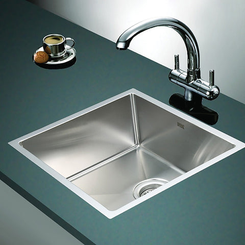 490x440mm Handmade Stainless Steel Undermount / Topmount Kitchen Laundry Sink with Waste