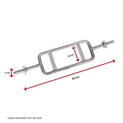 Chrome Tricep Bar Barbell Heavy Duty with Spinlock Collars