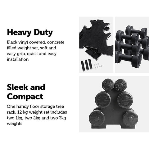 Dumbbell Weight Set - 12KG