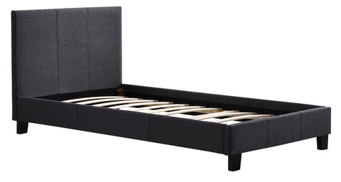 Single Linen Fabric Bed Frame Grey