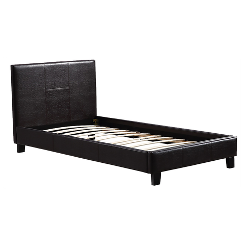 Single PU Leather Bed Frame Brown