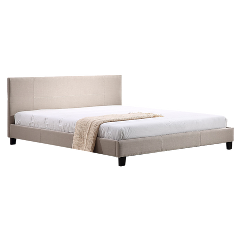 King Linen Fabric Bed Frame Beige