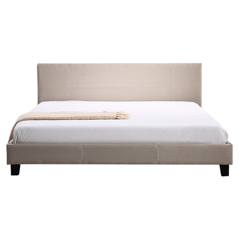 King Linen Fabric Bed Frame Beige