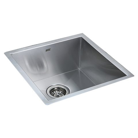 440x440mm Handmade Stainless Steel Undermount / Topmount Kitchen Laundry Sink with Waste