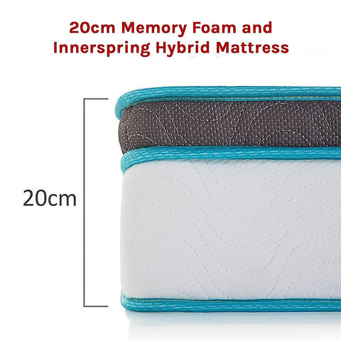 Palermo King 20cm Memory Foam and Innerspring Hybrid Mattress